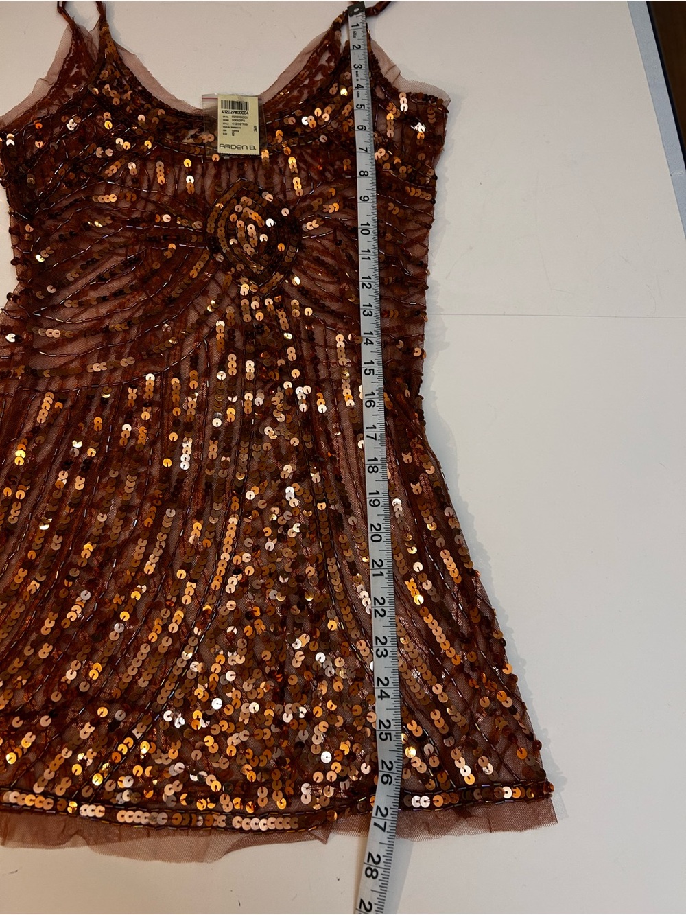 Arden B Copper Sequin Mini Dress - Picture 8 of 9